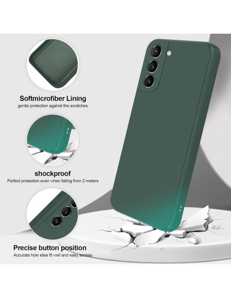 Samsung S21 FE Gummibelagd Mattgrönt Skal Kameraskydd Liquid - Grön