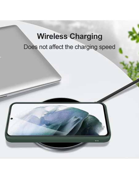 Samsung S23 Plus Gummibelagd Mattgrönt Skal Kameraskydd Liquid - Grön