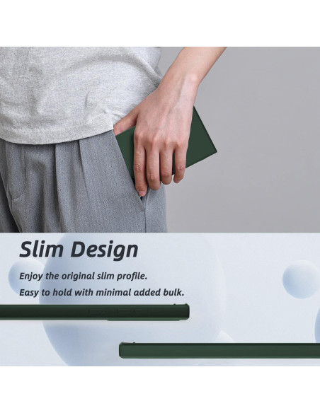 Samsung S22 Ultra Gummibelagd Mattgrönt Skal Kameraskydd Liquid - Grön