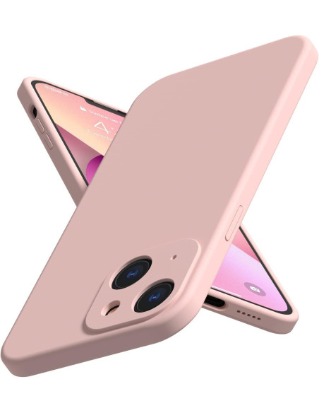 iPhone 13 Gummibelagd Mattrosa Skal Kameraskydd Liquid - Rosa