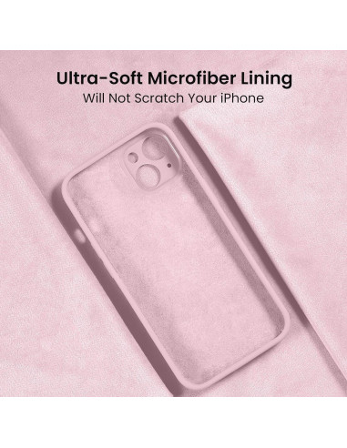 iPhone 14 Pro Max Gummibelagd Mattrosa Skal Kameraskydd Liquid - Rosa