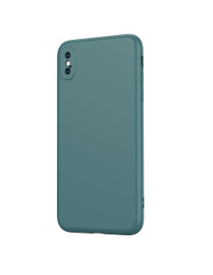 iPhone XS / X Gummibelagd Mattgrönt Skal Kameraskydd Liquid - Grön