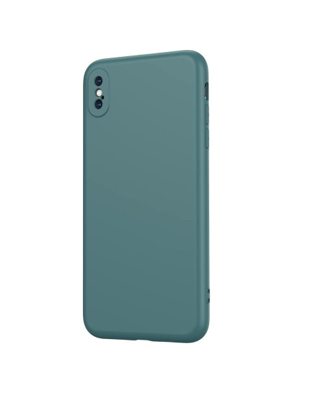 iPhone XS / X Gummibelagd Mattgrönt Skal Kameraskydd Liquid - Grön