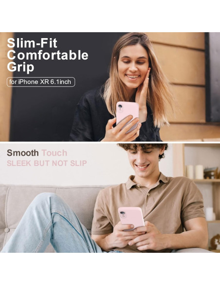 iPhone X / XS Gummibelagd Mattrosa Skal Kameraskydd Liquid - Rosa