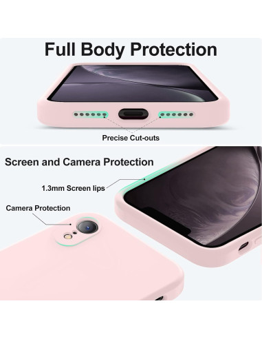 iPhone X / XS Gummibelagd Mattrosa Skal Kameraskydd Liquid - Rosa