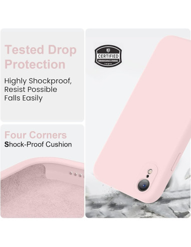 iPhone X / XS Gummibelagd Mattrosa Skal Kameraskydd Liquid - Rosa