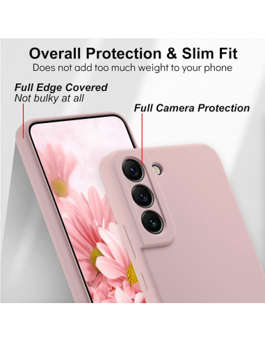 Samsung S22 Plus Gummibelagd Mattrosa Skal Kameraskydd Liquid - Rosa