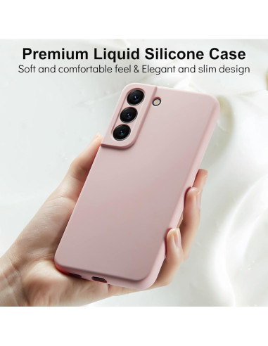 Samsung S21 FE Gummibelagd Mattrosa Skal Kameraskydd Liquid - Rosa
