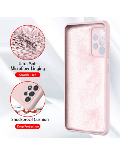 Samsung A33 5G Gummibelagd Mattrosa Skal Kameraskydd Liquid - Rosa 2