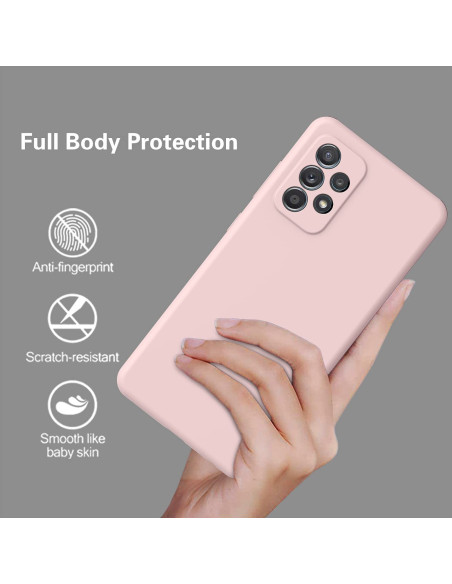 Samsung A23 5G Gummibelagd Mattrosa Skal Kameraskydd Liquid - Rosa