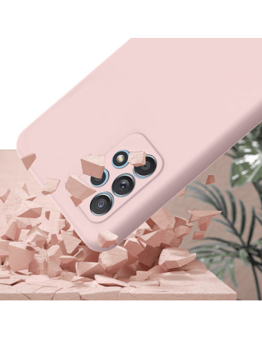 Samsung A23 5G Gummibelagd Mattrosa Skal Kameraskydd Liquid - Rosa