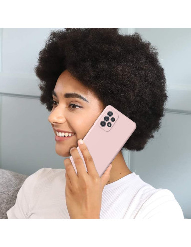 Samsung A23 5G Gummibelagd Mattrosa Skal Kameraskydd Liquid - Rosa