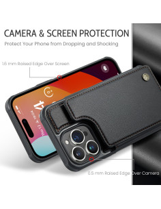 CaseMe Stöttåligt Skal Korthållare Stativ 4-Fack iPhone 13 Pro Svart