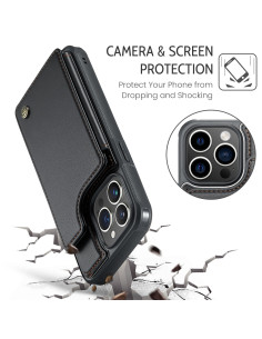 CaseMe Stöttåligt Skal Korthållare Stativ 4-Fack iPhone 13 Pro Svart