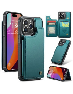 CaseMe Stöttåligt Skal Korthållare Stativ 4-Fack iPhone 12 / 12 Pro Grön