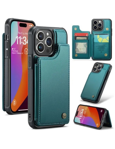 CaseMe Stöttåligt Skal Korthållare Stativ 4-Fack iPhone 11 Pro Max Grön