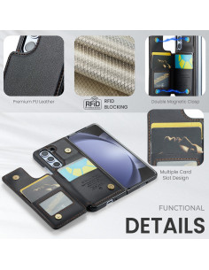 CaseMe Stöttåligt Skal Korthållare Stativ 4-Fack Samsung Z Fold 5 Svart 2