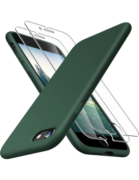 3in1 Gummibelagt Stilrent Skal iPhone 7 / 8 / SE2 / SE3 - Grön