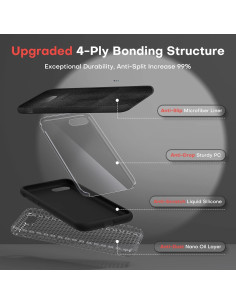 3in1 Gummibelagt Stilrent Skal iPhone 7 Plus / 8 Plus - Svart