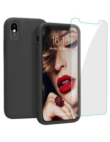 3in1 Gummibelagt Stilrent Skal iPhone X / XS - Svart