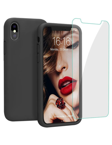 3in1 Gummibelagt Stilrent Skal iPhone X / XS - Svart