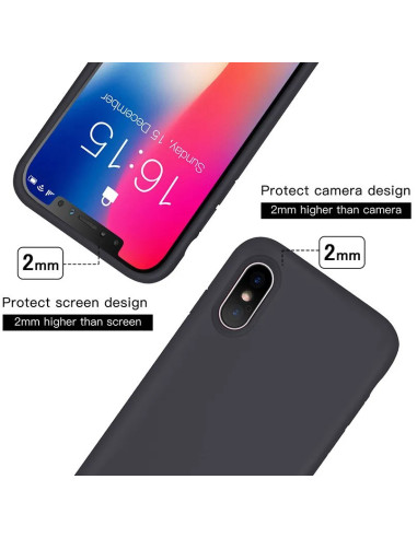 3in1 Gummibelagt Stilrent Skal iPhone X / XS - Svart