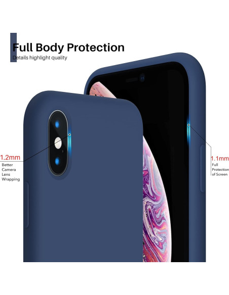 3in1 Gummibelagt Stilrent Skal iPhone XS Max - Blå