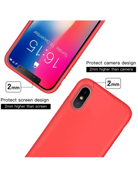3in1 Gummibelagt Stilrent Skal iPhone XS Max - Röd