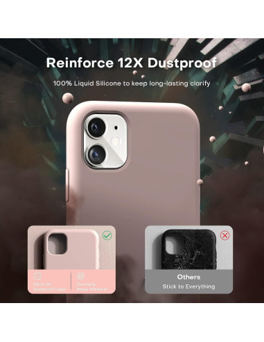 Rosa gummibelagt skal för iPhone 12 Mini, visat framifrån med fokus på kamerautskärning