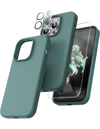 3in1 Gummibelagt Stilrent Skal iPhone 15 Pro Max - Grön