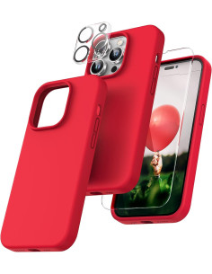 3in1 Gummibelagt Stilrent Skal iPhone 13 Pro - Röd