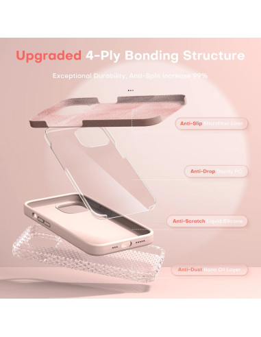 3in1 Gummibelagt Stilrent Skal iPhone 13 Pro - Rosa