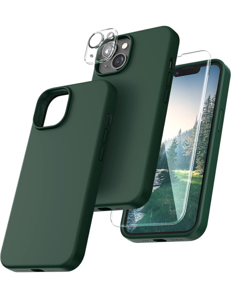 3in1 Gummibelagt Stilrent Skal iPhone 14 - Grön