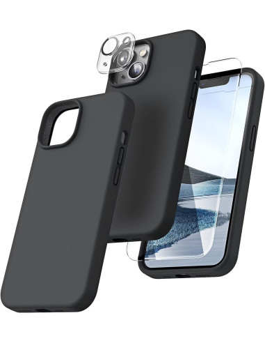 3in1 Gummibelagt Stilrent Skal iPhone 15 - Svart