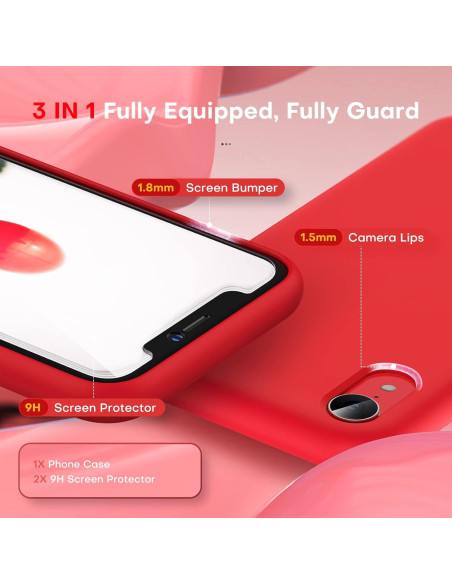 3in1 Gummibelagt Stilrent Skal iPhone XR - Röd