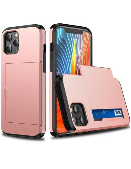 iPhone 12 Pro Max Stöttåligt Skal Kortfack StreetWise - Roseguld
