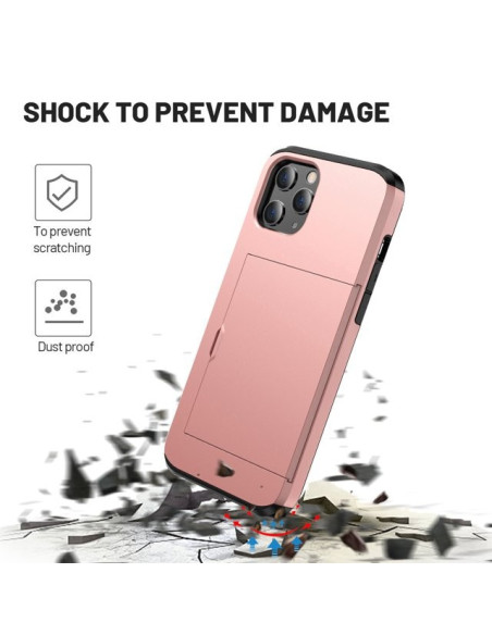iPhone 12 Pro Max Stöttåligt Skal Kortfack StreetWise - Roseguld