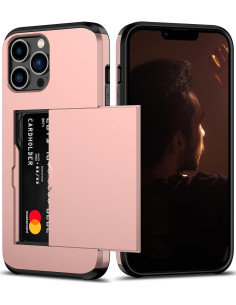iPhone 13 Pro Max Stöttåligt Skal Kortfack StreetWise - Roseguld