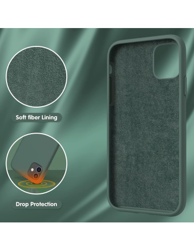 Inuti gummibelagt stöttåligt skal för iPhone 12 Mini, med mjuk fiberfoder och drop skydd