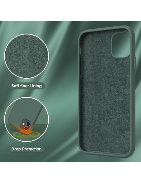 Inuti gummibelagt stöttåligt skal för iPhone 12 Mini, med mjuk fiberfoder och drop skydd