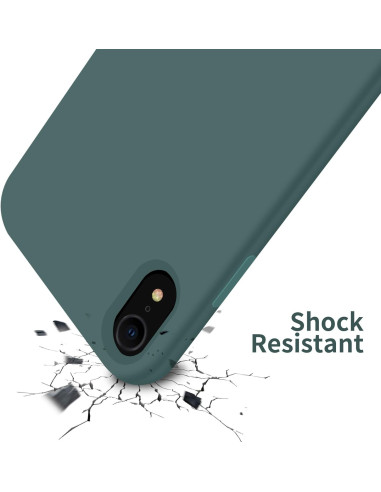 Grönt stöttåligt skal för iPhone XR med fokus på kamerautskärning och stötmotstånd