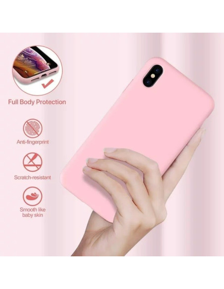 Gummibelagt Stöttåligt Skal iPhone X / XS - Rosa