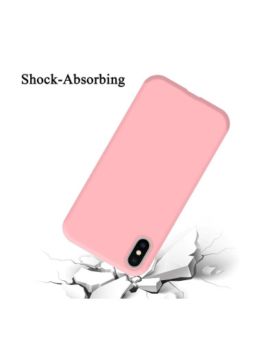 Gummibelagt Stöttåligt Skal iPhone X / XS - Rosa