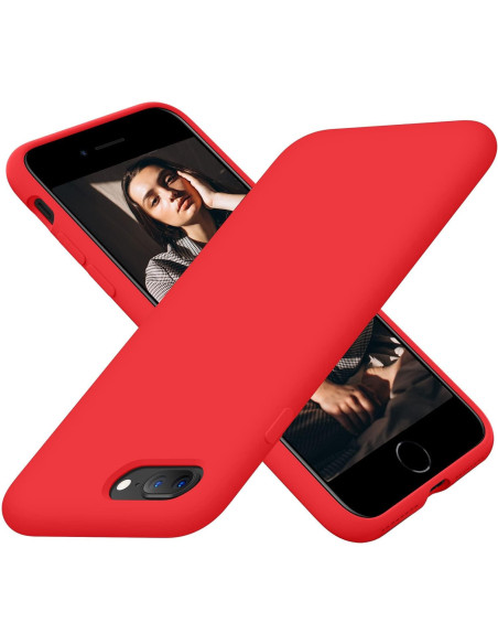 Gummibelagt Stöttåligt Skal iPhone 7 Plus / 8 Plus - Röd