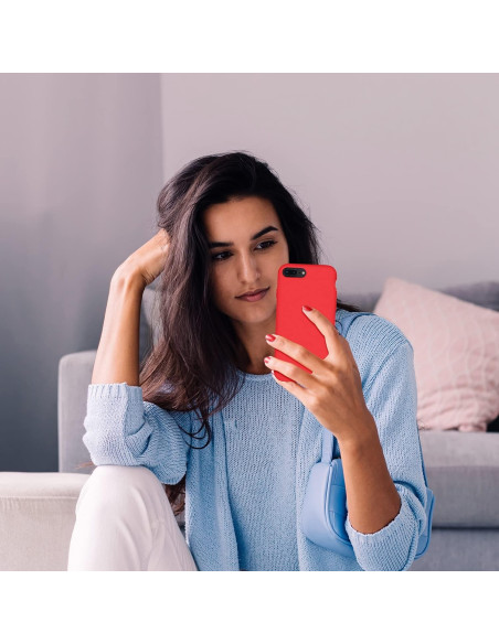 Gummibelagt Stöttåligt Skal iPhone 7 Plus / 8 Plus - Röd
