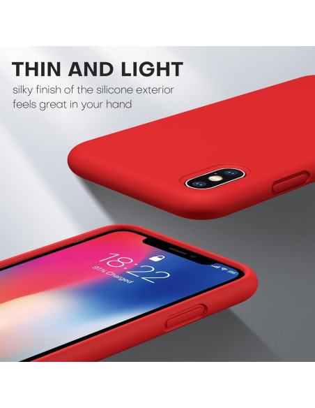 Gummibelagt Stöttåligt Skal iPhone X / XS - Röd