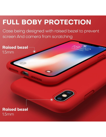 Gummibelagt Stöttåligt Skal iPhone X / XS - Röd