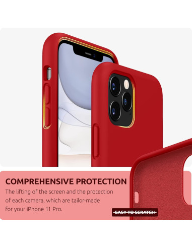 Gummibelagt Stöttåligt Skal iPhone 11 Pro - Röd