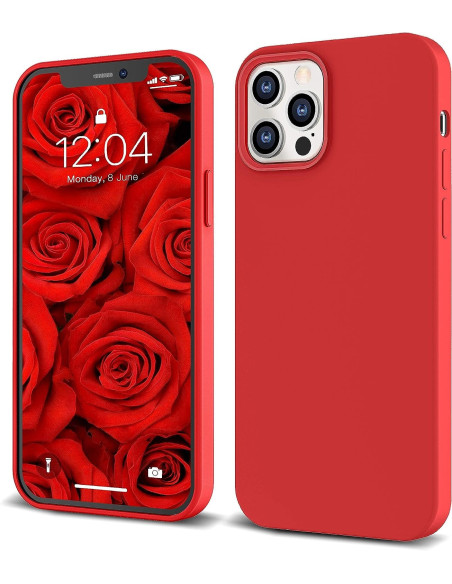 Gummibelagt Stöttåligt Skal iPhone 12 / 12 Pro - Röd