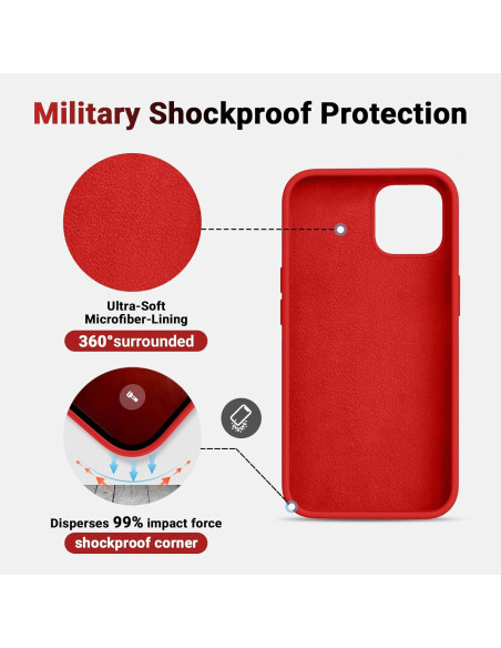 Gummibelagt Stöttåligt Skal iPhone 15 Pro - Röd